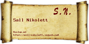 Sall Nikolett névjegykártya